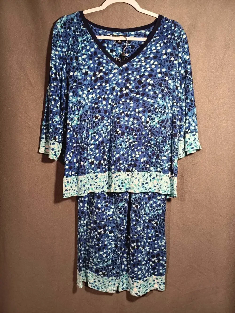 Simply Vera Vera Wang Capri Pajama Set Women’s Small Blue Floral Loungewear